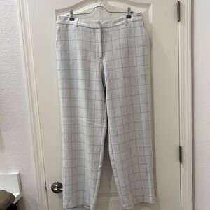 Rachel Zoe Light Gray Windowpane Trousers sz 12
